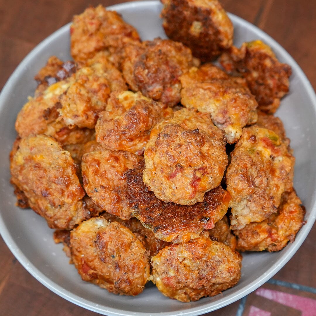 Smoked Rotel Cream Cheese Sausage Balls On the Traeger Ironwood XL